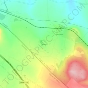 Mapa topográfico Ojuelos, altitud, relieve