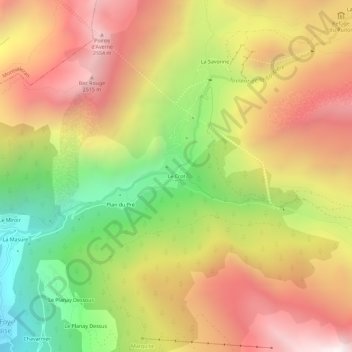 Mapa topográfico Le Crot, altitud, relieve