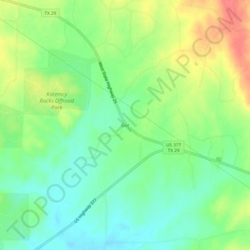 Mapa topográfico Grit, altitud, relieve
