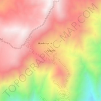 Mapa topográfico Chaquitos, altitud, relieve