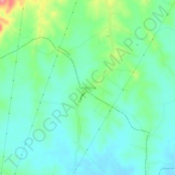 Mapa topográfico Segovia, altitud, relieve