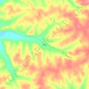 Mapa topográfico Spot, altitud, relieve