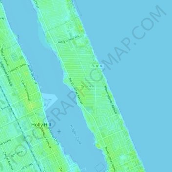 Mapa topográfico Ortona, altitud, relieve