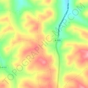Mapa topográfico Chilla, altitud, relieve