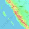 Mapa topográfico Provincia de Sumatra Occidental, altitud, relieve