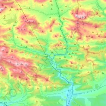 Mapa topográfico La Pola de Gordón, altitud, relieve
