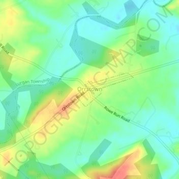 Mapa topográfico Orrstown, altitud, relieve