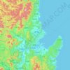 Mapa topográfico Pohang, altitud, relieve
