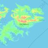 Mapa topográfico Isla Soledad, altitud, relieve