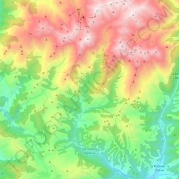 Mapa topográfico Sarroca de Bellera, altitud, relieve