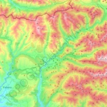 Mapa topográfico Páramo del Sil, altitud, relieve