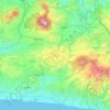 Mapa topográfico Cianjur, altitud, relieve