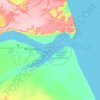 Mapa topográfico Río Gallegos, altitud, relieve