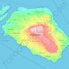 Mapa topográfico Nusa Penida, altitud, relieve