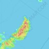 Mapa topográfico Kunigami, altitud, relieve