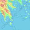 Mapa topográfico Περιφερειακή Ενότητα Νήσων, altitud, relieve