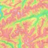 Mapa topográfico Surselva, altitud, relieve