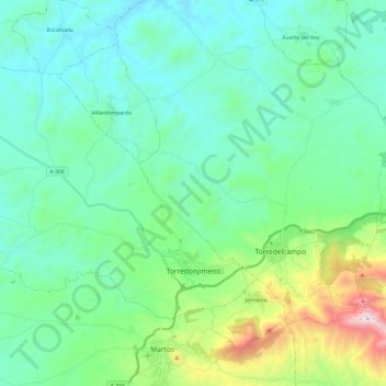 Mapa topográfico Torredonjimeno, altitud, relieve