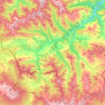 Mapa topográfico Mansilla de la Sierra, altitud, relieve