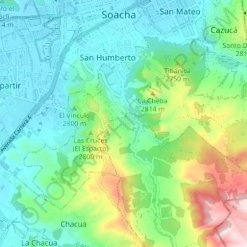 Mapa topográfico Panamá, altitud, relieve