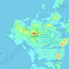 Mapa topográfico North Uist, altitud, relieve