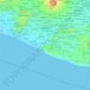 Mapa topográfico Daerah Istimewa Yogyakarta, altitud, relieve
