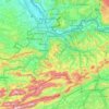 Mapa topográfico Basilea-Campiña, altitud, relieve