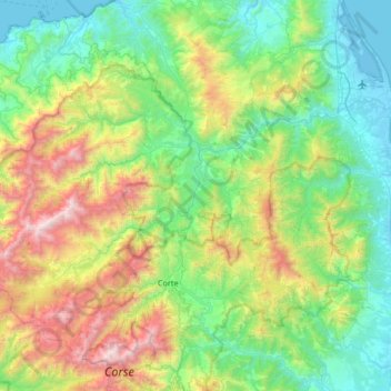 Mapa topográfico Le Golo, altitud, relieve