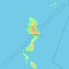Mapa topográfico Talaud Islands, altitud, relieve
