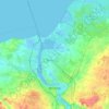 Mapa topográfico Rostock, altitud, relieve