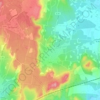 Mapa topográfico Saze, altitud, relieve