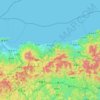 Mapa topográfico Prefectura de Tottori, altitud, relieve