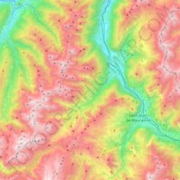 Mapa topográfico 73130, altitud, relieve