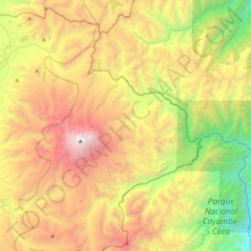 Mapa topográfico Parroquia Olmedo, altitud, relieve