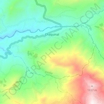 Mapa topográfico Chaquinal, altitud, relieve