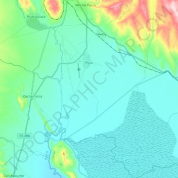 Mapa topográfico Vicco, altitud, relieve