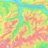 Mapa topográfico Glaris, altitud, relieve