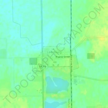 Mapa topográfico Leesburg, altitud, relieve