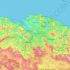 Mapa topográfico Biscaye, altitud, relieve