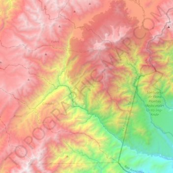 Mapa topográfico Puerres, altitud, relieve