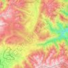 Mapa topográfico Communauté de communes Pyrénées catalanes, altitud, relieve