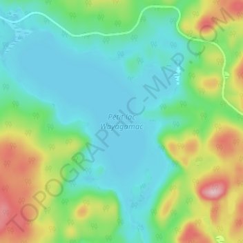 Mapa topográfico Petit lac Wayagamac, altitud, relieve