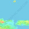 Mapa topográfico Gresik, altitud, relieve