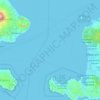 Mapa topográfico Lombok Strait, altitud, relieve
