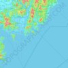 Mapa topográfico Busan, altitud, relieve