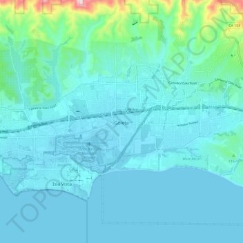 Mapa topográfico Goleta, altitud, relieve