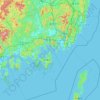 Mapa topográfico Gyeongsang del Sur, altitud, relieve