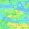 Mapa topográfico Södermalm, altitud, relieve