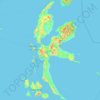 Mapa topográfico Halmahera, altitud, relieve