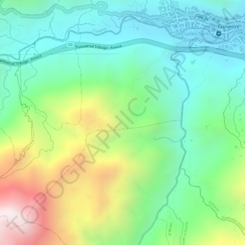 Mapa topográfico Guadualejo, altitud, relieve
